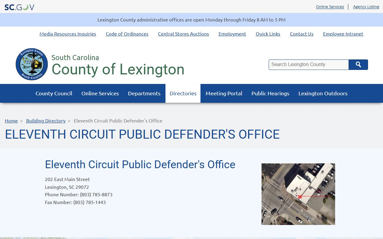Lexington County Clerk of Court Eleventh Circuit Public Defender directory