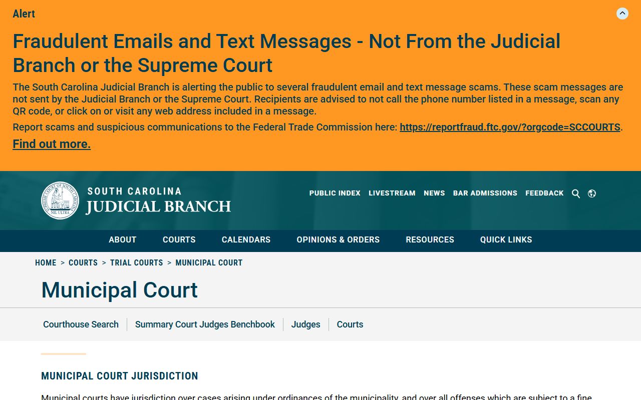 Lexington County court records South Carolina Municipal Court overview