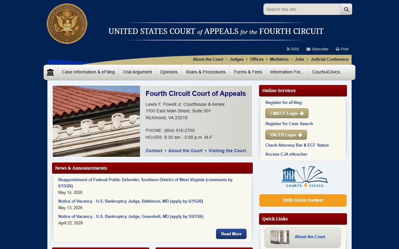 Lexington County warrant records US Court of Appeals Fourth Circuit